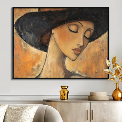 Woman in a Parisian Hat II - Modern Figure Framed Wall Decor