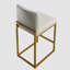 Tabouret de comptoir de cuisine 24 po avec base luge en métal doré et similicuir blanc cassé 24 po-603614637-598637960-598470249