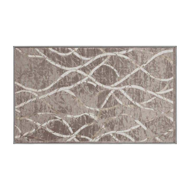 Machine Washable Gray Area Rug, Rectangle 8' x 10'