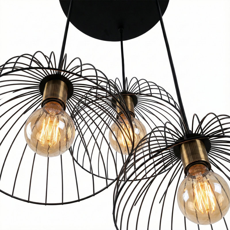 Luminaire suspendu cage moderne 3 lumières Aurelius