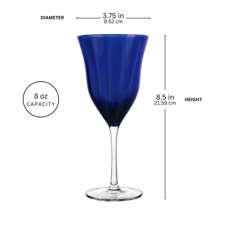 8 oz. Wine Glass Set, Blue