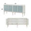 Armoire console Ansaldo blanc perle et argent scintillant