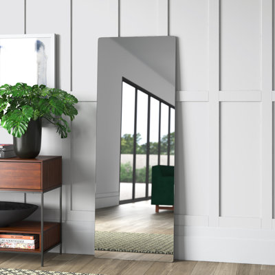 Silver Metal Staple Hill Room Wall Mirror, 24" x 1" x 65"