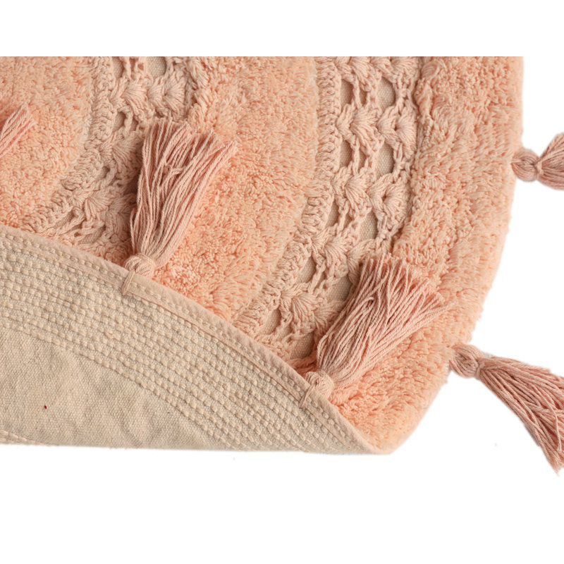 Abinash 100% Cotton Bath Rug, Peach