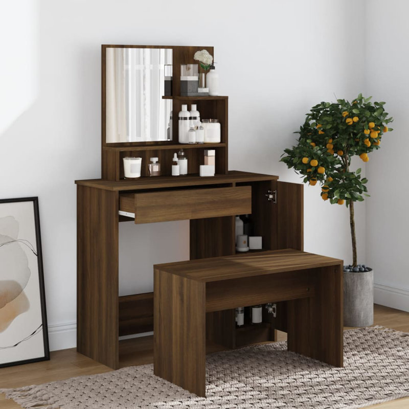 Makaliah Dressing Table, Brown Oak