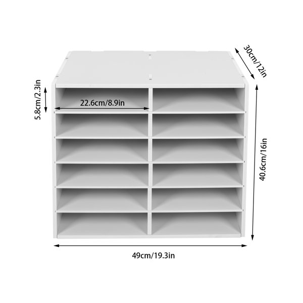 Classroom Keepers 12 x 18 Construction Paper Storage, 10-Slot, White, 17  H