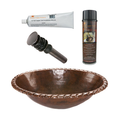 Ensemble de lavabo et de drain pour salle de bain Premier Copper Products BSP5_LO19RRDB-P