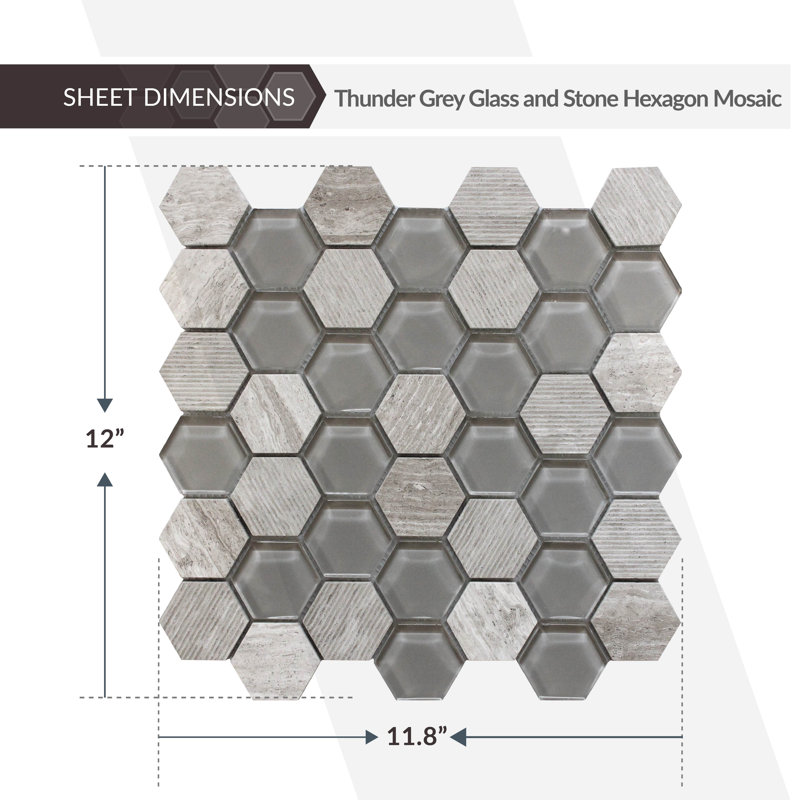Apollo 12" x 12" Honeycomb Mosaic Wall & Floor Tile