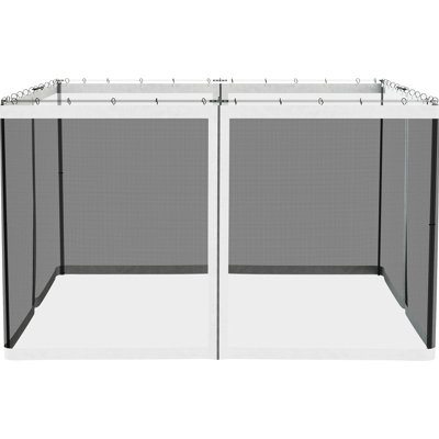10' X 12' Gazebo Sidewall Netting Replacement, White - Keep Out And Outdoor Space Tidy, Simple Installation Process Area Protected From , Method