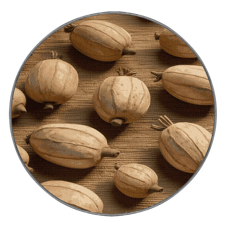 Washable Jicama Vegetables Area Rug, Round 7'