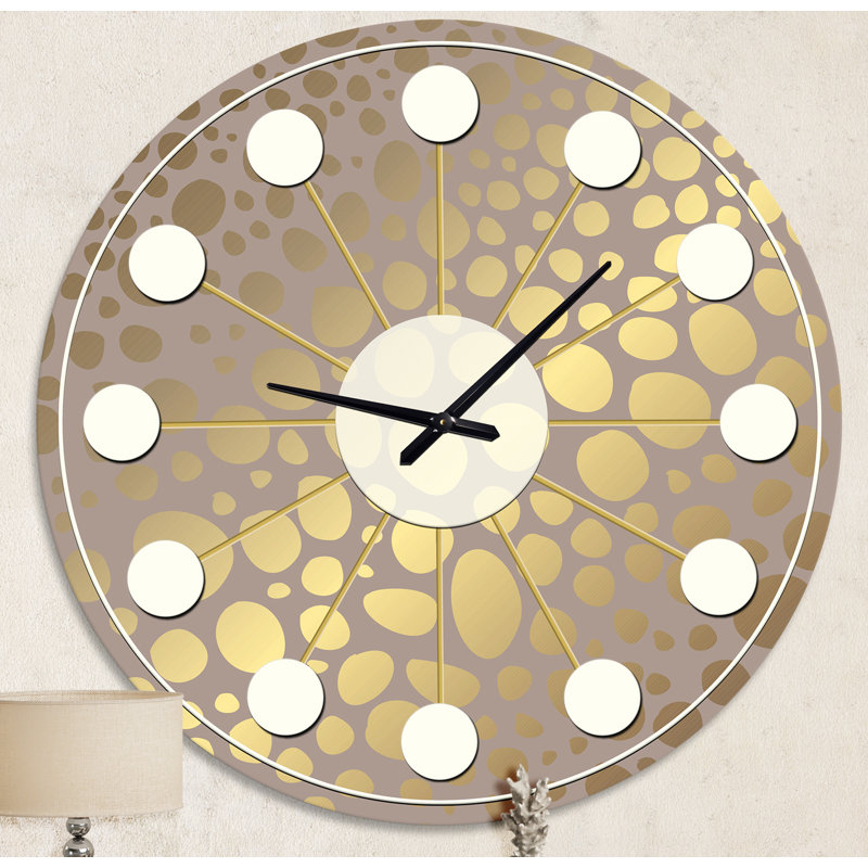 Horloge murale Golden Marble Design III - Mid-Century, Surdimensionné