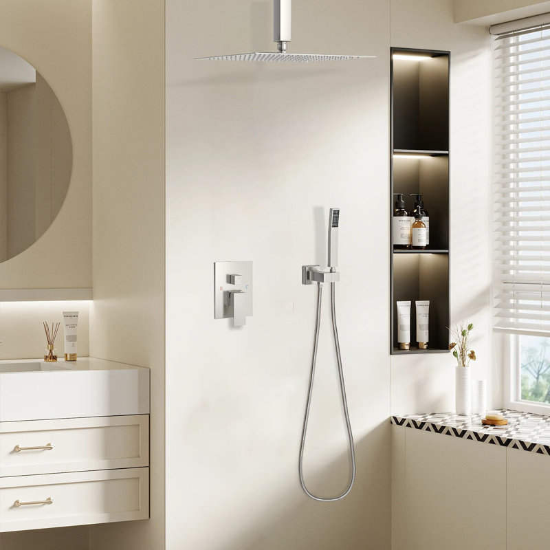 2-Function High-Pressure Rainfall Shower System, Tub Faucet Set