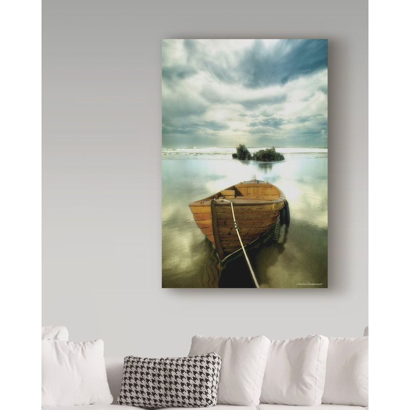 'The Old Boat' Acrylic Painting Print on Wrapped Canvas, 19" H x 12" W x 2" D
