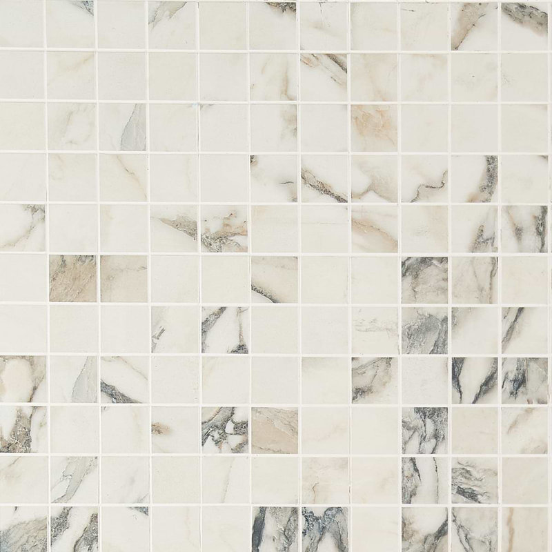 Dreamstone 2X2 Matte Porcelain Mosaic, Calacatta Rustico Matte