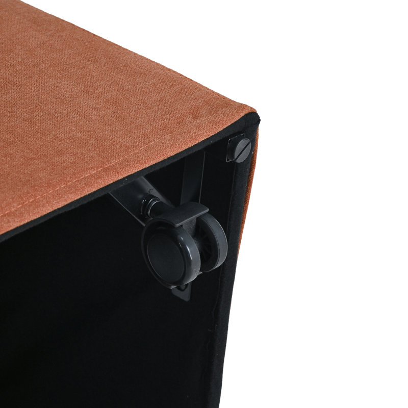 Upholstered Dining Chairs with Caster, Orange