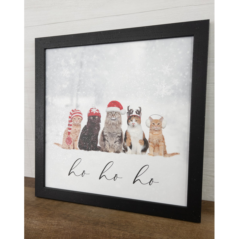 Mignon de chat Ho Ho Ho, H 18 po x l 18 po x P 1 po, Noir