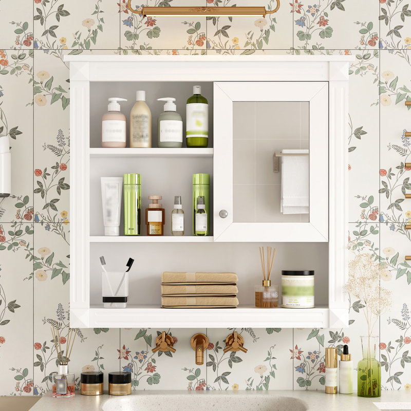 32'' Bathroom Wall Cabinet With Mirror, White