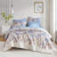 Ensemble d'édredon floral avec draps bleu