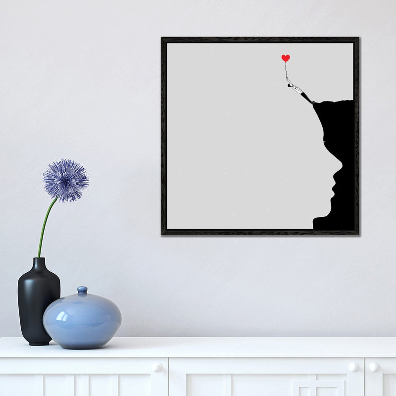 Leap into the Void 1 Piece Wall Art on Canvas, 45.72 cm H x 45.72 cm W, Black Framed