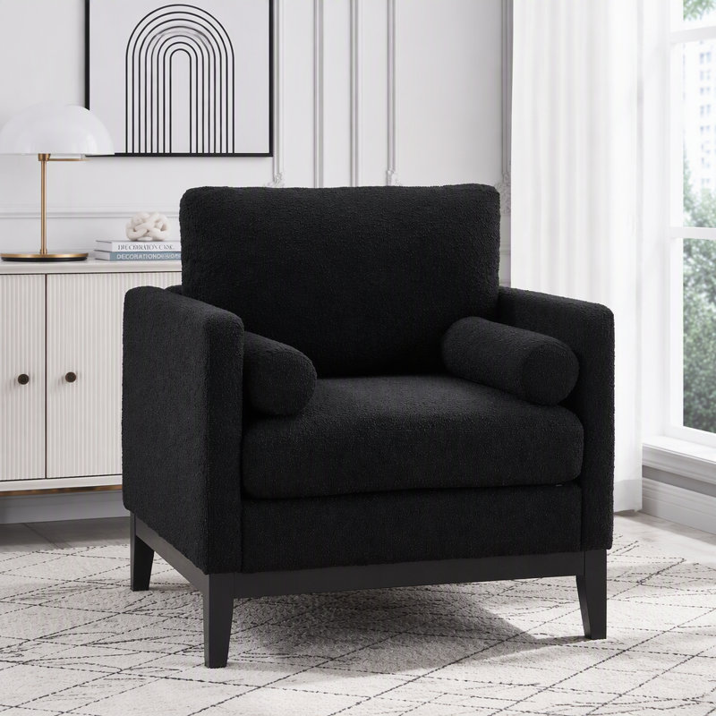 Fauteuil d'appoint 35,4 po, Pied noir-noir