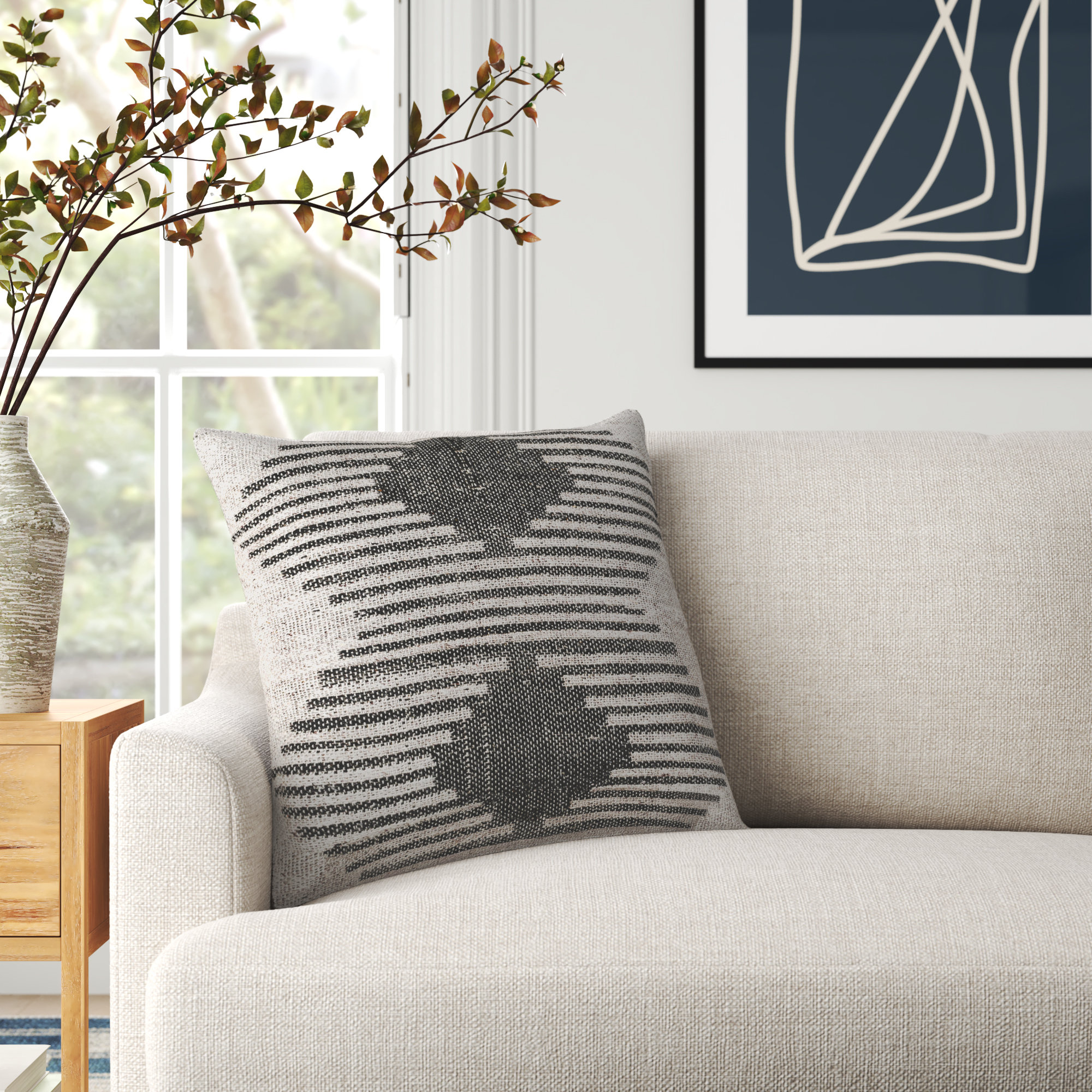 Mahala Geometric Throw Pillow, 20" H x 20" W, No Fill