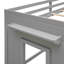Lit mezzanine simple avec armoire et tablette - gris-621213596