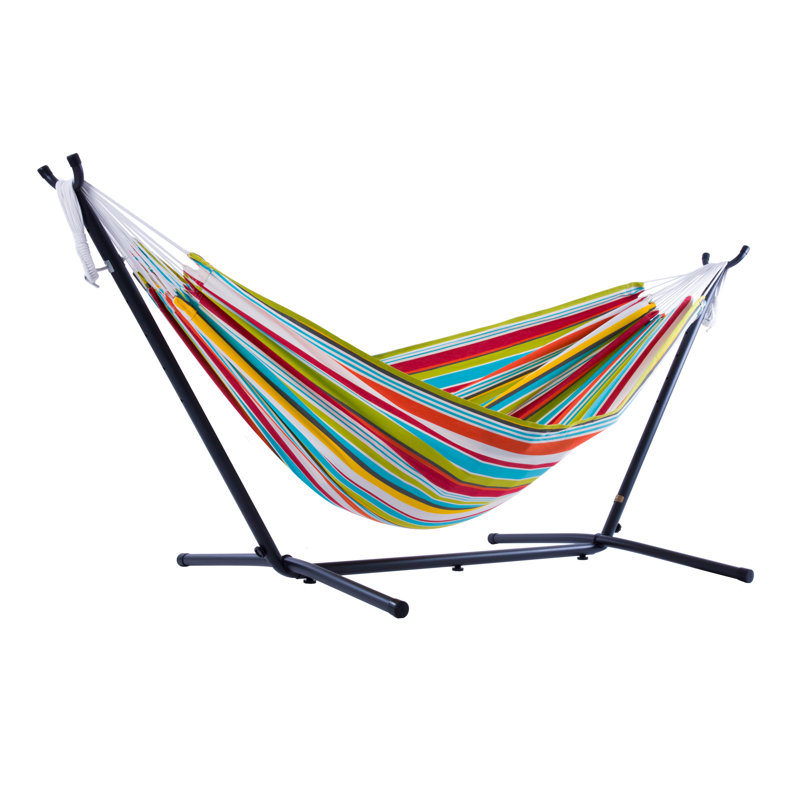 Fiona Double Hammock with Stand, Red/Blue