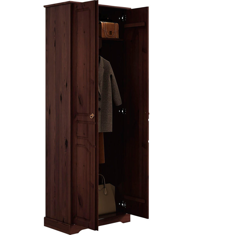 2 Door Wardrobe, Dark Brown