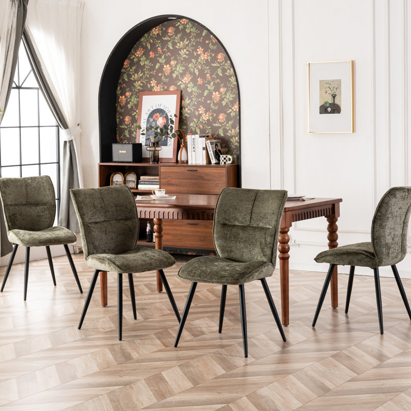 Pirali 20'' H Upholstered Side Chair, Green