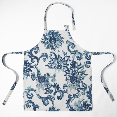 Printed Cotton Kitchen Apron with Pockets Adjustable