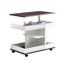 Table de bout réglable avec roulettes, table d'appoint moderne multifonctionnelle avec plateau relevable, plateau tournant à 360 ° et espace de rangement pour le salon, petit espace-134895344