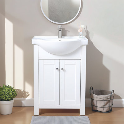Ensemble de meuble-lavabo simple blanc 24 po