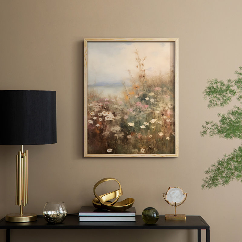 Impression florale vintage encadrée XLV III - bois massif, Naturel, H 21 po x l 17 po