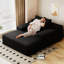 Chaise longue en velours côtelé noir pour le confort d'un cinéma maison, sans assemblage, siège profond surdimensionné avec un sommeil spacieux, matériau doux pour la peau, éponge haute densité, conception lombaire ergonomique et-964660601