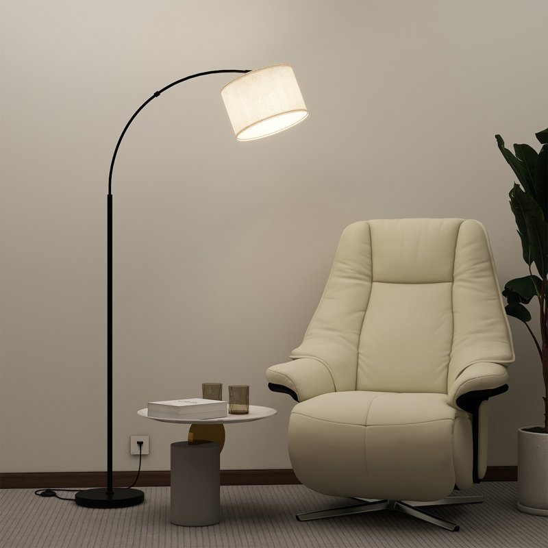 Floor Lamp for Living Room,Arc Floor Lamp and 3 Color Temperature LED Bulb, 75?Height Tall Lamp,Metal Standing Floor Lamps for Living Room, Bedroom and Office(Black)