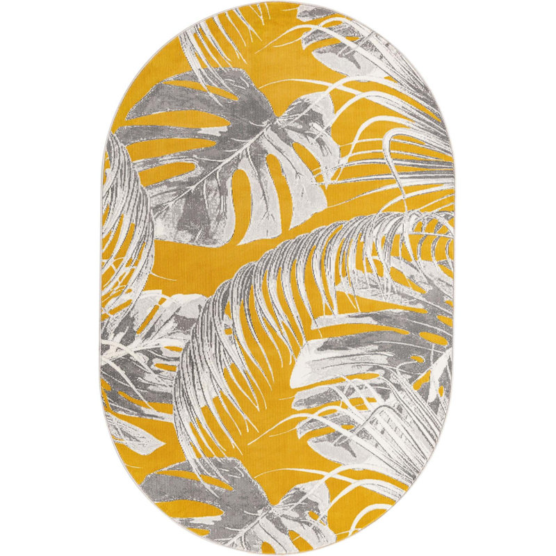 Adalheida Floral Indoor Rug, Oval 5'3" x 7'10"