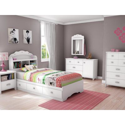 Ensemble de chambre à coucher personnalisable avec lit plateforme simple Tiara