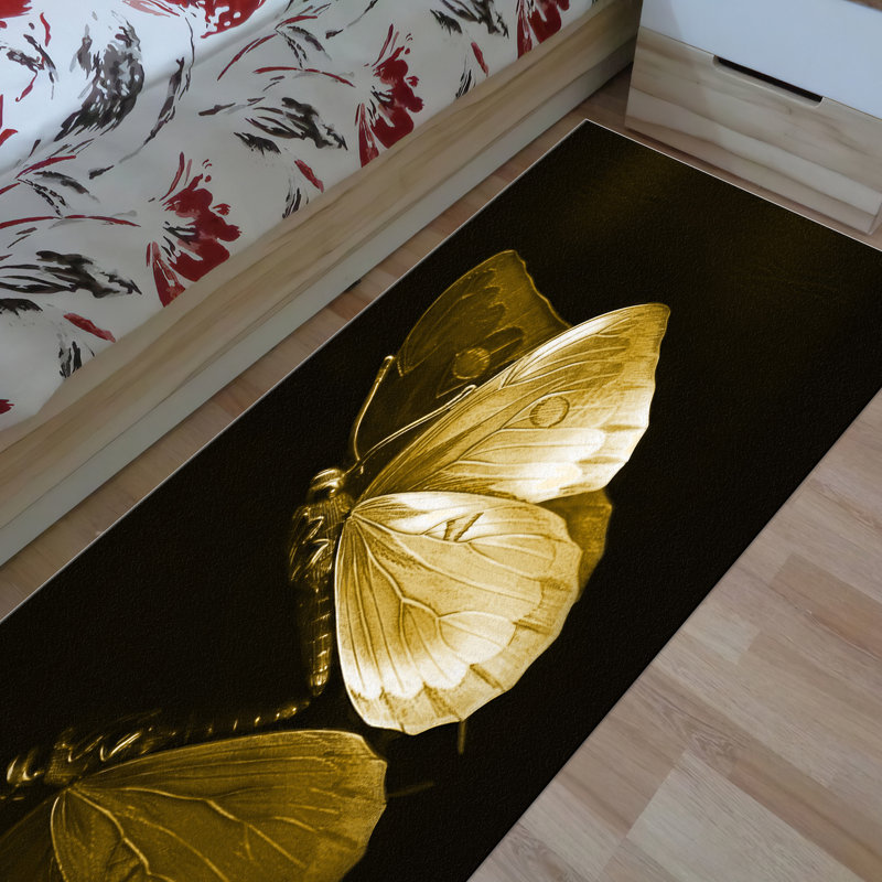 Tapis tropical non tissé à motif de feuilles de palmier exotique Tropical Paradise, idéal pour les salons et les chambres à coucher