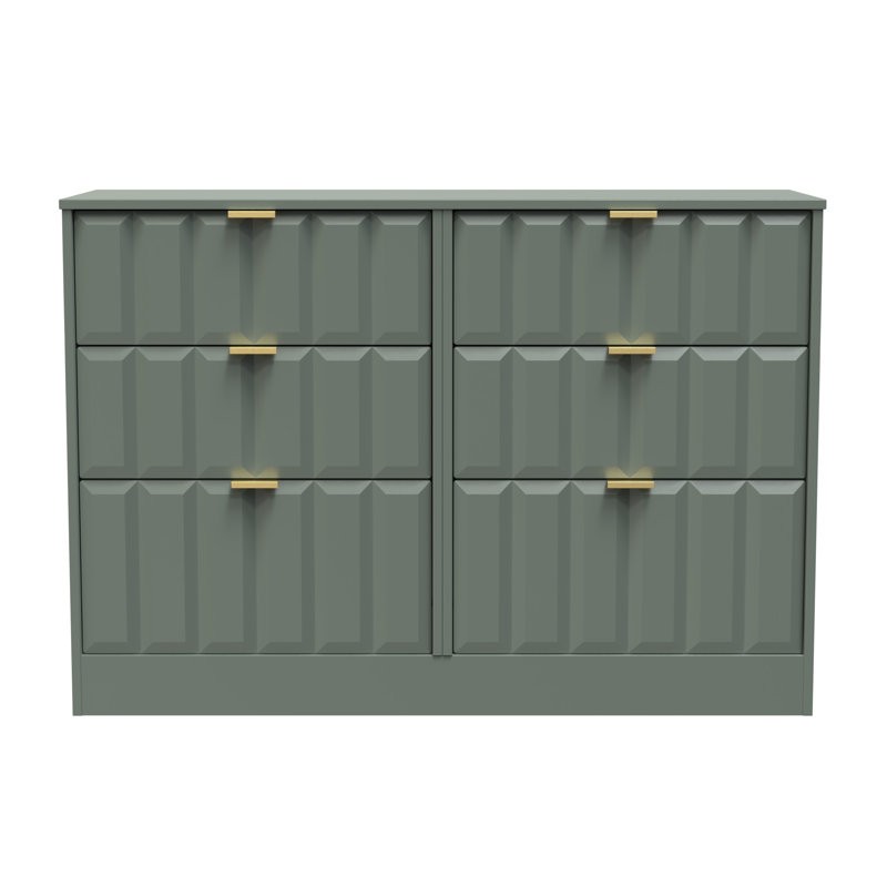 Besian 115 cm W Chest of 6 Drawers, Reed Green