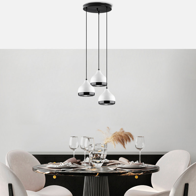 Luminaire suspendu en forme de dôme à 3 lumières Heitz