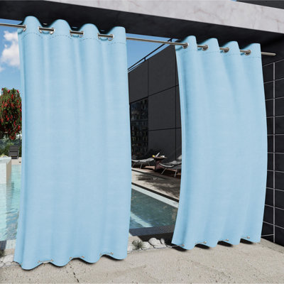 Abba Waterproof Grommet Top and Bottom Black Out Pergola Outdoor Single Curtain Panel