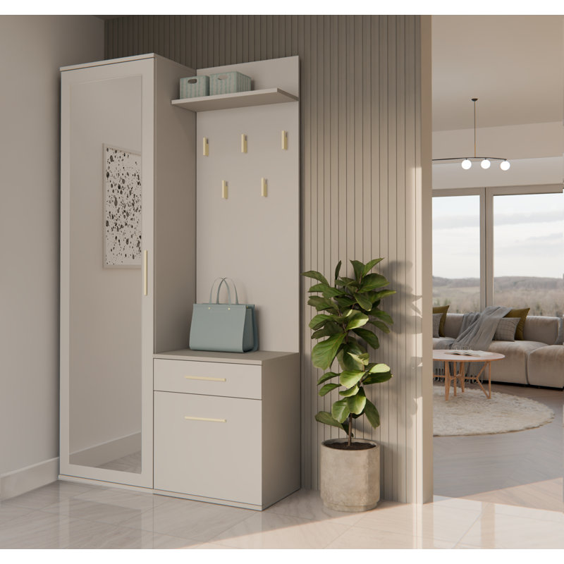 1 Door Laminate Wardrobe, Cashmere