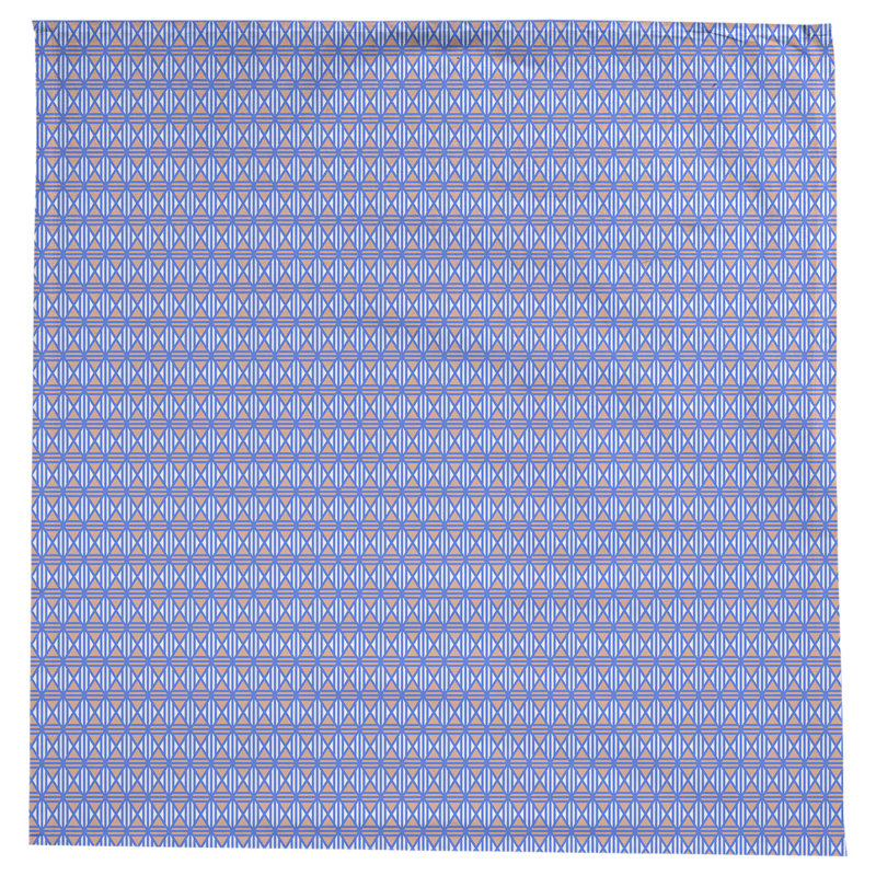 Leffel Lined Diamonds Tablecloth, Blue/Orange