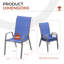 Chaises de patio empilables, tissu Textilène durable avec accoudoirs, cadre en métal robuste, chaises de salle à manger d'extérieur ergonomiques à séchage rapide pour la cour arrière et le bord de la piscine (bleu marine, 4 pièces)-109080136-126637970
