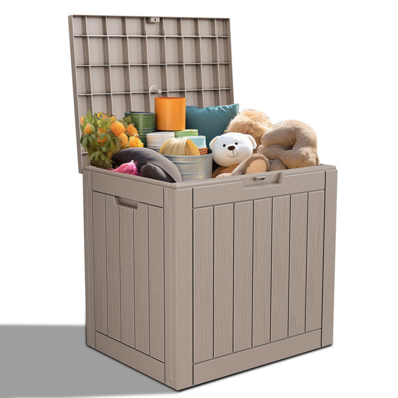 Olilawn 30 Gallons Outdoor Multipurpose Plastic Deck Box, can be used to store Halloween items, can be placed in any corner of the house, convenient storage