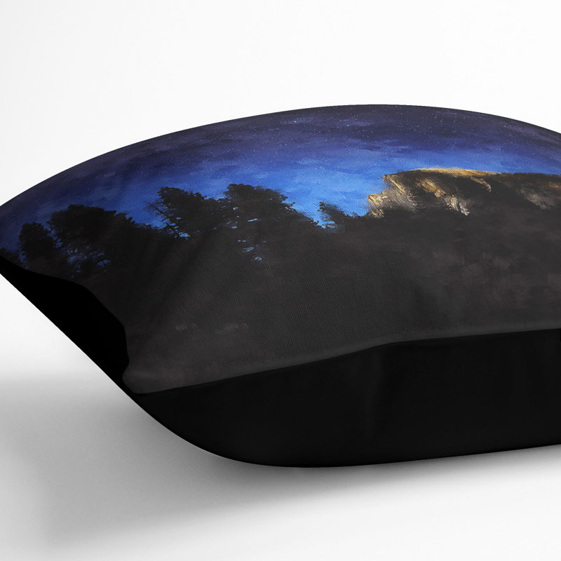 Stars Above Yosemite Cushion with Filling, Black, 40cm H x 40cm W x 15cm D