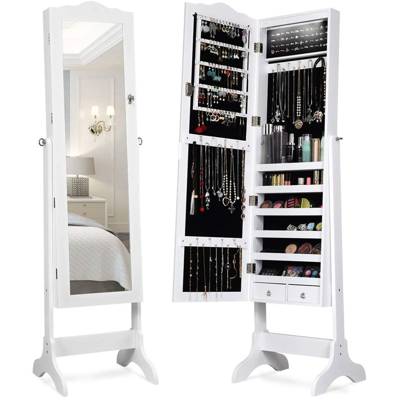 Gaven Jewelry Armoire, White