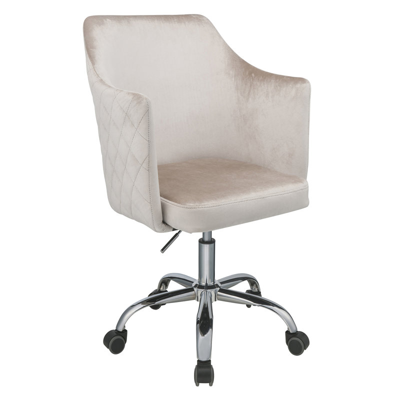 Chaise de bureau pivotante champagne et chrome