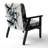 Abstract Neutral XII - Upholstered Contemporary Arm Chair, Geometric Abstract Accent Chair