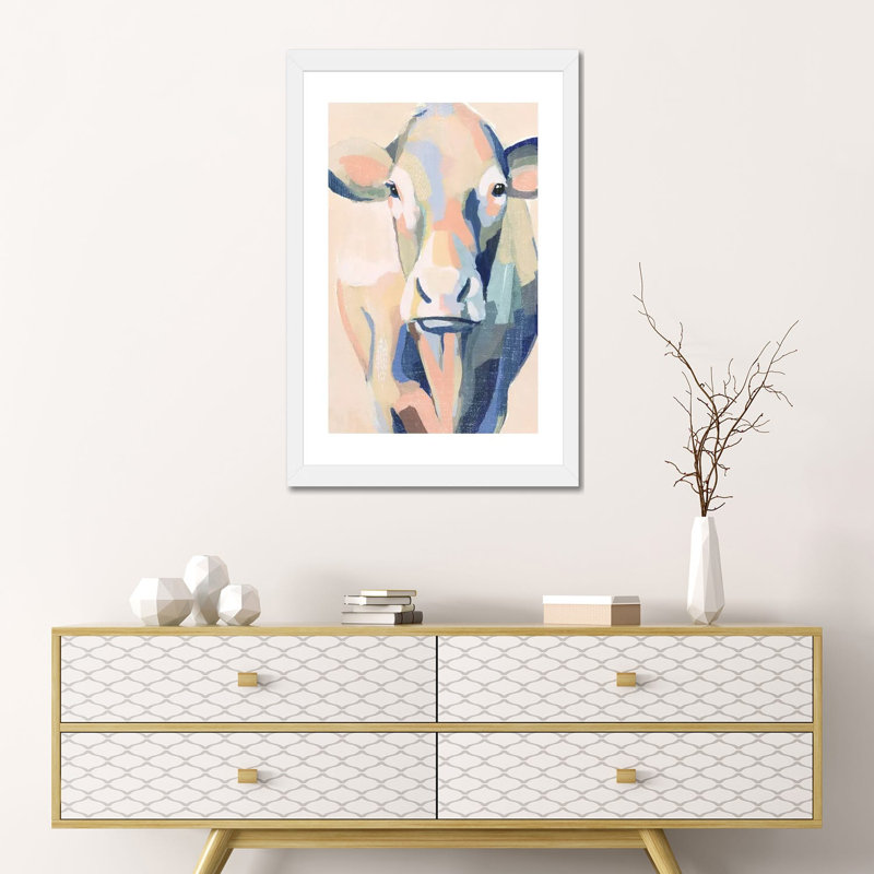 « Hertford Holstein II » par Grace Popp-reproduction d’art, H 24 po x l 16 po x P 1 po, Papier encadré blanc, Blanc